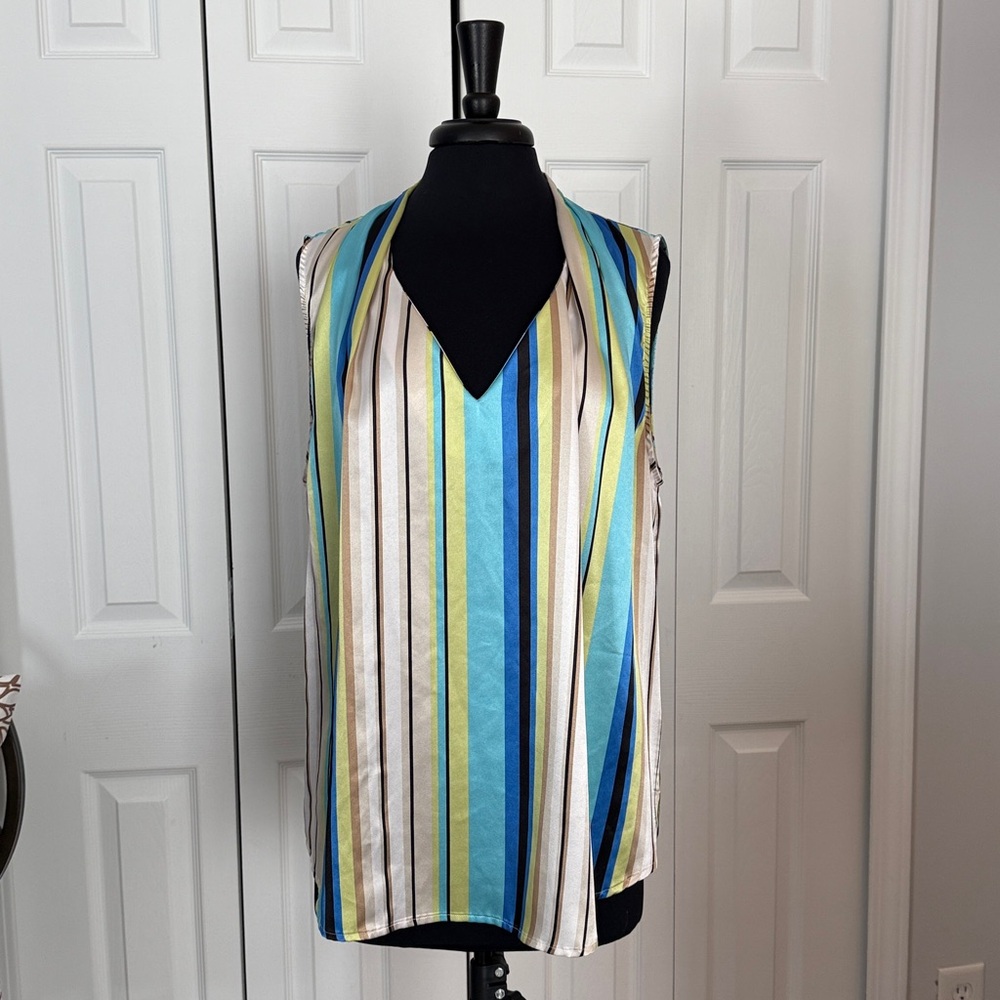 Striped Sleeveless Blouse
